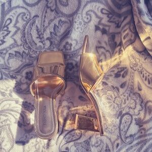 Fashion Nova Metallic Gold Heels